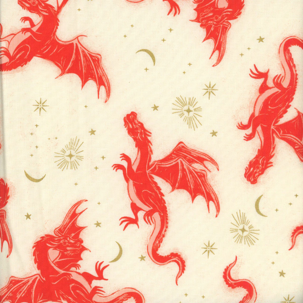 Moda Fabrics Fireglow Ruby Star Society Sarah Watts Etched Dragons